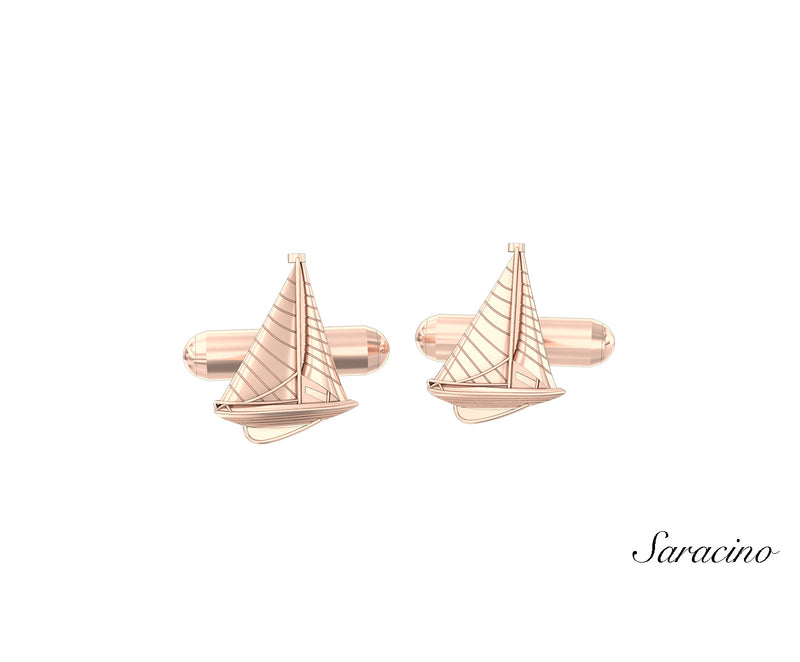 Sailboat Cufflinks Rose Gold 