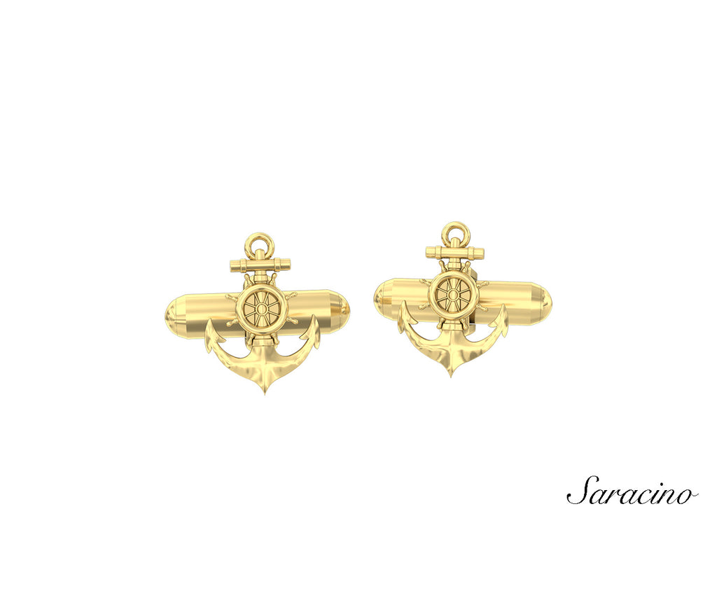 Anchor Cufflinks Yellow Gold