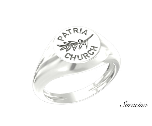 Patria Church Olive Branch Singet Ring White Gold