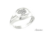 Patria Olive Tree Signet Ring White Gold