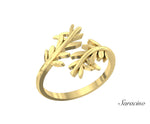 Patria Floating Olive Branch Ring Yellow Gold