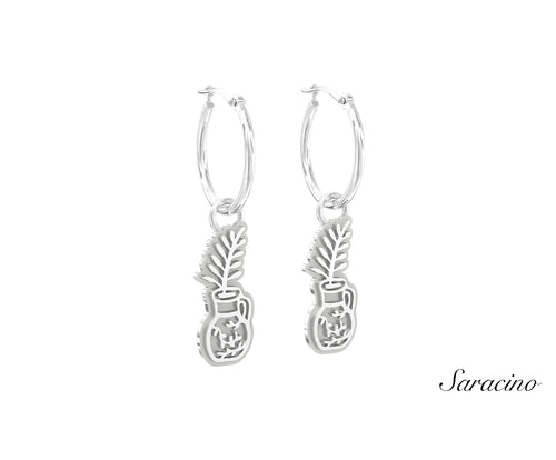 Patria Vase Huggie Earrings White Gold