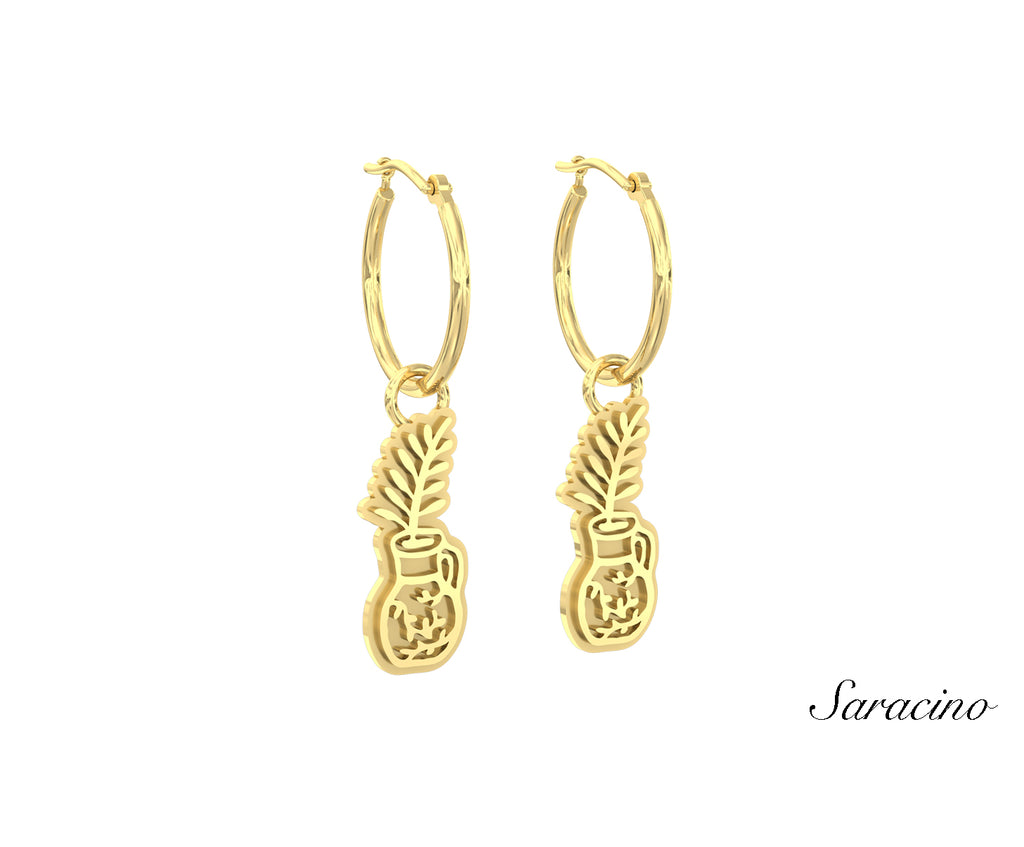 Patria Vase Huggie Earrings Yellow Gold