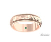 2 Row Beaded Inlay Wedding Band w Hammer Finish Rose Gold