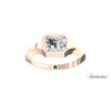 2ct Emerald Cut Bezel Set Diamond Queen Princess Ring Rose Gold