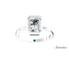 2ct Emerald Cut Diamond Bezel Set Engagement Ring White Gold