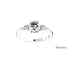 2ct Hexagon Diamond Engagement Ring w Kite Side Diamonds White Gold