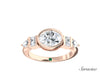 2ct Oval Diamond Engagement Ring w Baguette and Pear Diamond Band Rose Gold