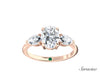 2ct Oval Diamond Engagement Ring w Pear Side Stones Rose Gold