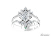 2ct Princess Cut Diamond Engagement Ring w Escalating Diamond Frame White Gold