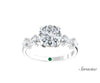 2ct Round Diamond Engagement Ring w Double Diamond Band White Gold 
