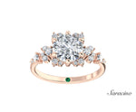 2ct Round Diamond Engagement Ring w Round Bubble Diamonds Rose Gold