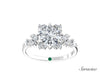2ct Round Diamond Engagement Ring w Round Bubble Diamonds White Gold