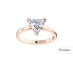 2ct Trillon Cut Diamond Engagement Ring Rose Gold
