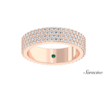 4 Row Diamond Eternity Wedding Band Rose Gold