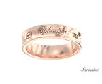 Alpha Phi Concave Ring Rose Gold