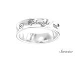 Alpha Phi Concave Ring White Gold