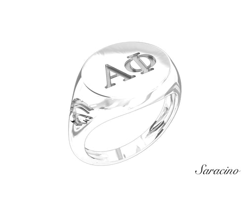 USC Alpha Phi Signet Ring White Gold