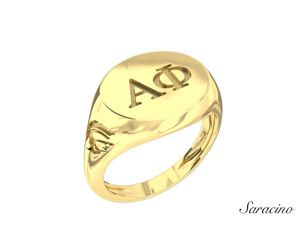 USC Alpha Phi Signet Ring Yellow Gold