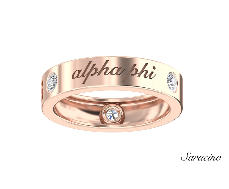 USC Alpha Phi Diamond Ring Rose Gold