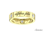 USC Alpha Phi Diamond Ring Yellow Gold