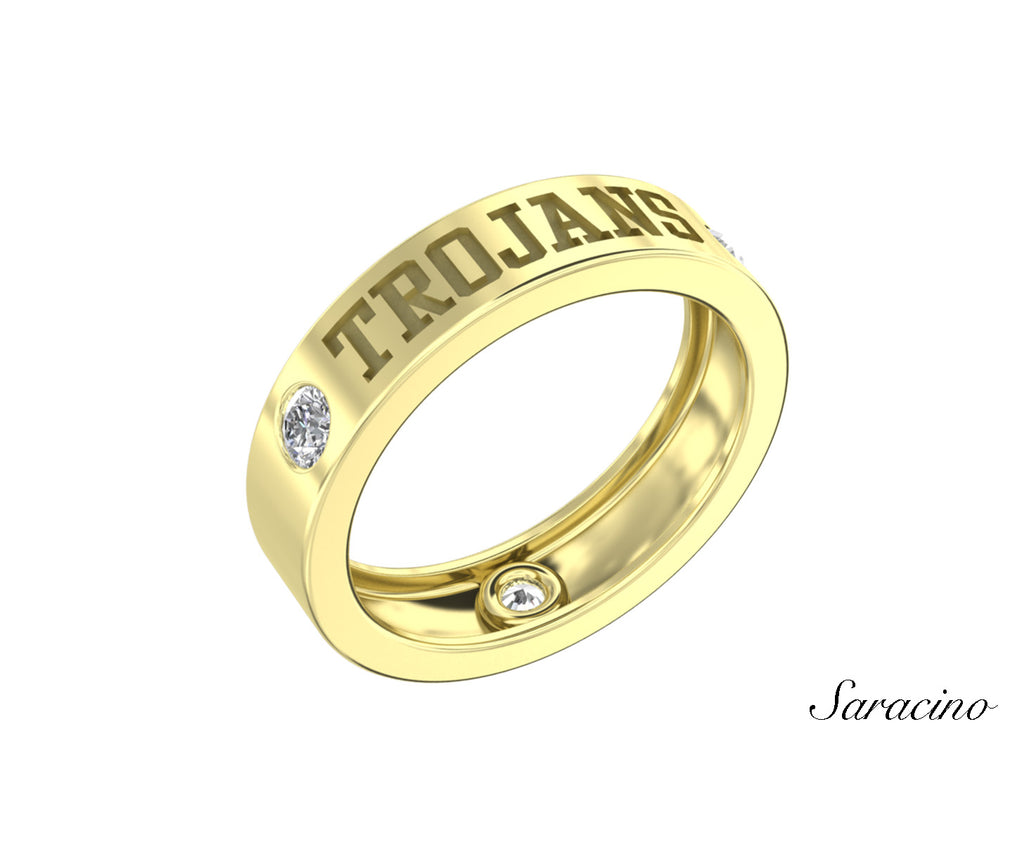 USC Alpha Phi Diamond Ring Yellow Gold