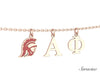 USC Alpha Phi Trojans Enamel Charm Necklace Rose Gold