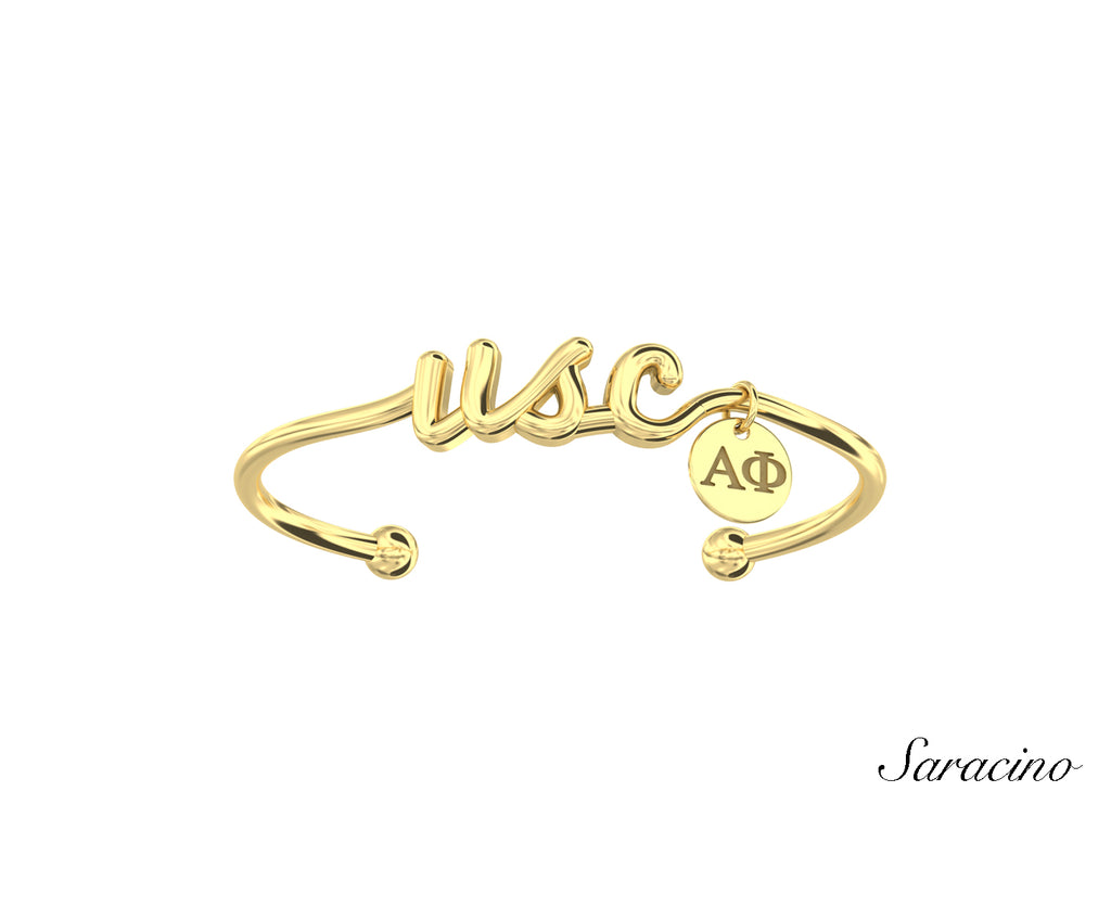 USC Alpha Phi Gold Bangle Yellow Gold