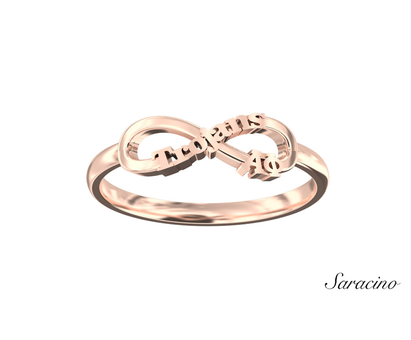 USC Alpha Phi Floating Ring Rose Gold
