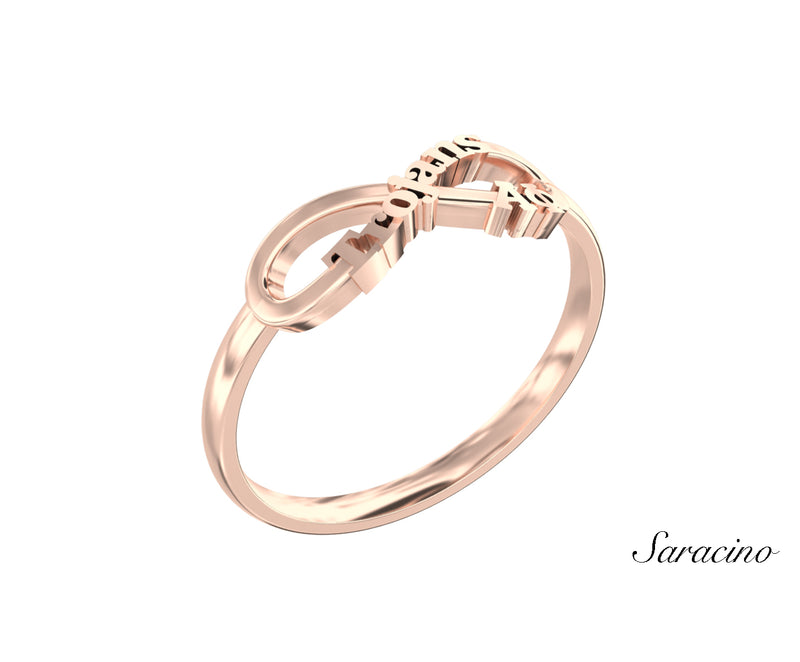 USC Alpha Phi Floating Ring Rose Gold