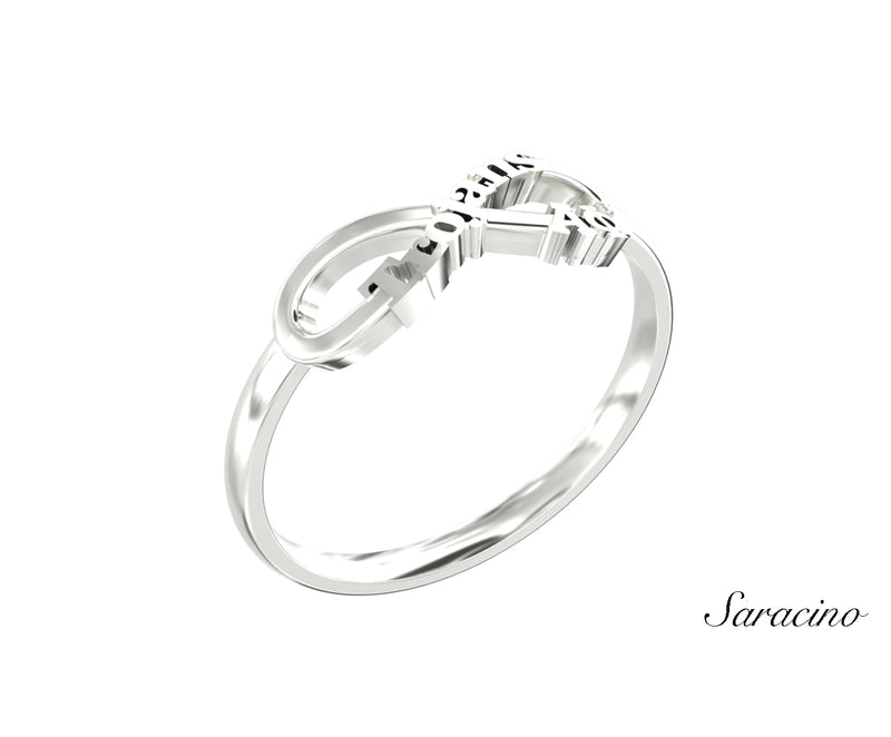USC Alpha Phi Floating Ring White Gold