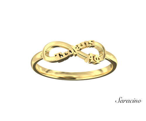 USC Alpha Phi Floating Ring Yellow Gold