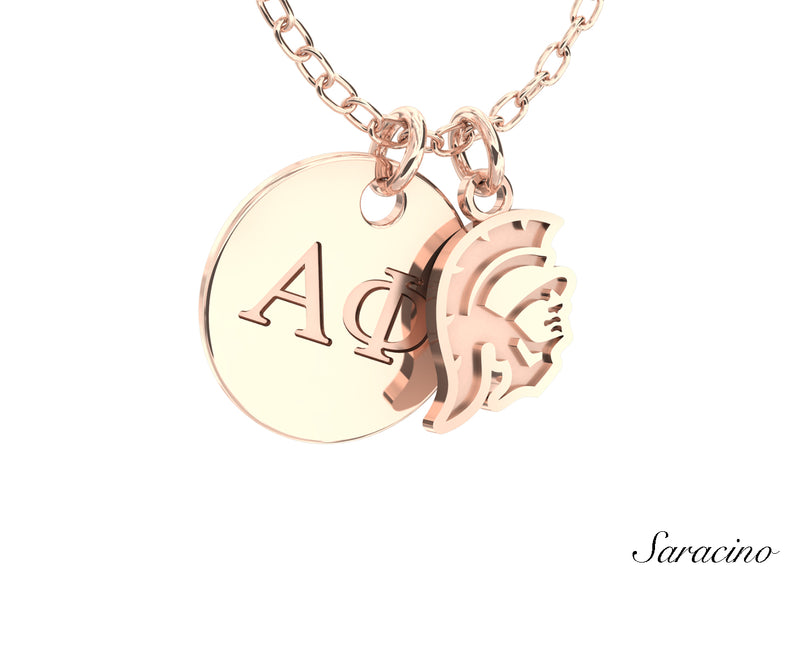 USC Greek Life Coin Necklace Rose Gold