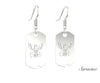 US Navy Dog Tag Earrings White Gold