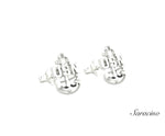 US Navy Anchor Stud Earrings White Gold