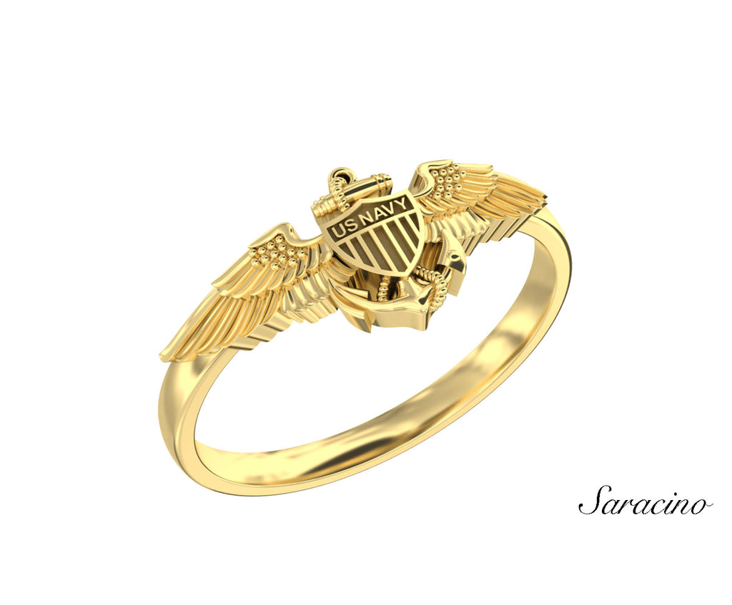 US Navy Stackable Ring Yellow Gold