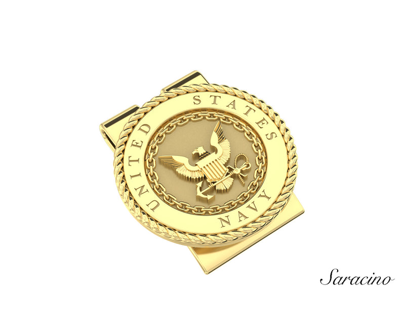 US Navy Wallet Clip Yellow Gold