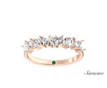 Alternating Pear and Oval Diamond Wedding Band Rose Gold