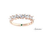 Alternating Pear and Oval Diamond Wedding Band Rose Gold
