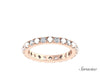 Alternating Pearl and Round Diamond Eternity Wedding Band Rose Gold