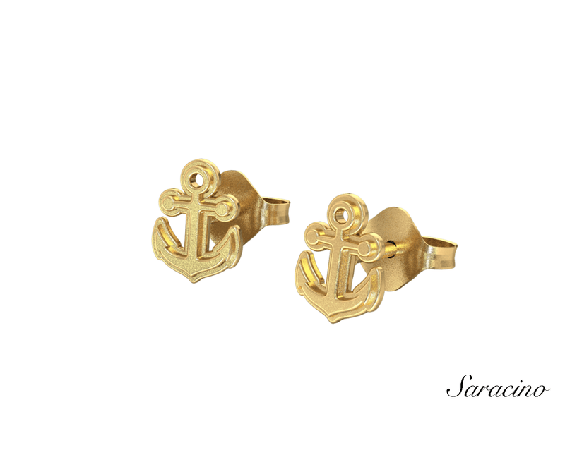 Anchor Stud Earrings