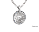 CYC 100 Year Anniversary Pendant w Baguette Diamond Halo