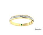 Baguette Diamond Half Eternity Wedding Band Yellow Gold