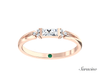 Baguette Diamond Wedding Band w Triple Side Stones