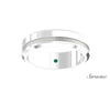 Beveled Wedding Band w Off-Center Groove White Gold
