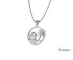 Big Catalina Island Pendant w Palm Tree