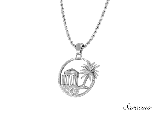 Big Catalina Island Pendant w Palm Tree