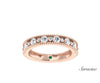 Big and Small Round Diamond Wedding Band Rose Gold