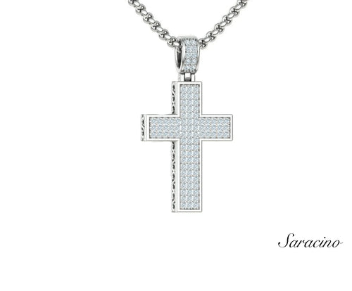 Box Cross Diamond Pendant