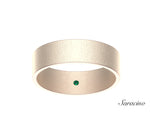 Brushed Wedding Band Rose Gold